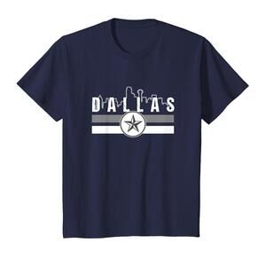Blue Grey Tx Dallas Old School Throwback Dallas Fan T Shirt